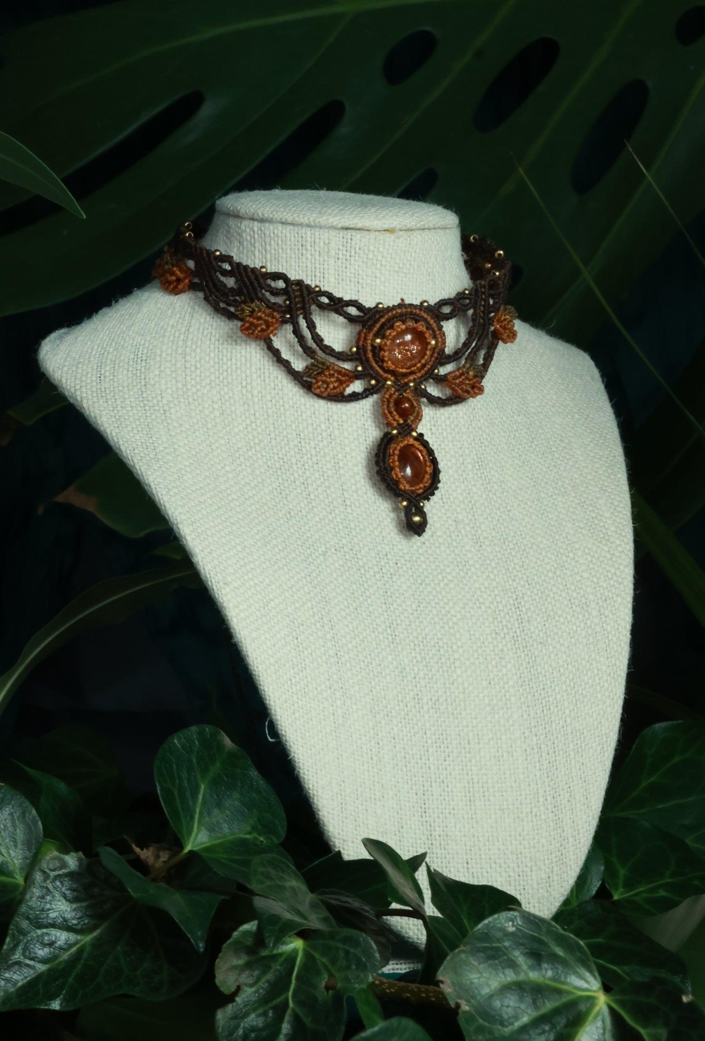 Sunstone Macrame necklace