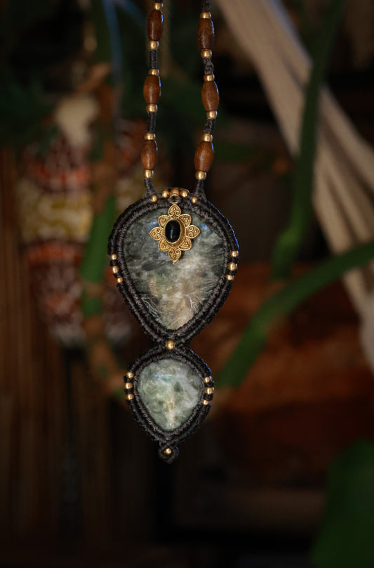 Seraphinite double pendant