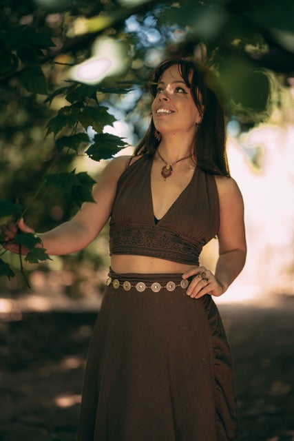 Nomad Halter Top - Dark Brown