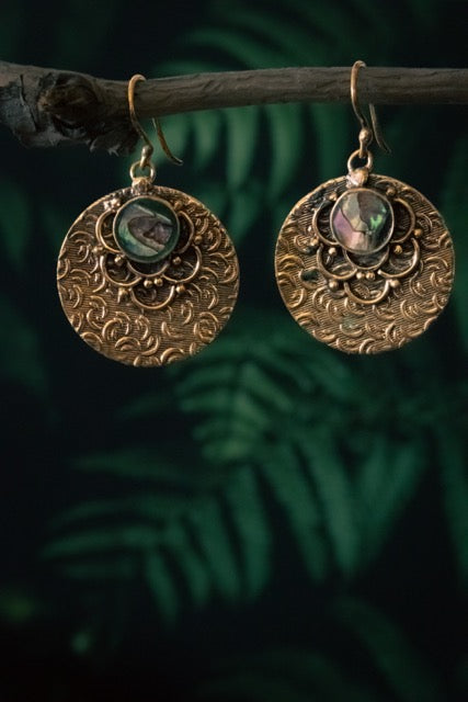 Round Paua earrings