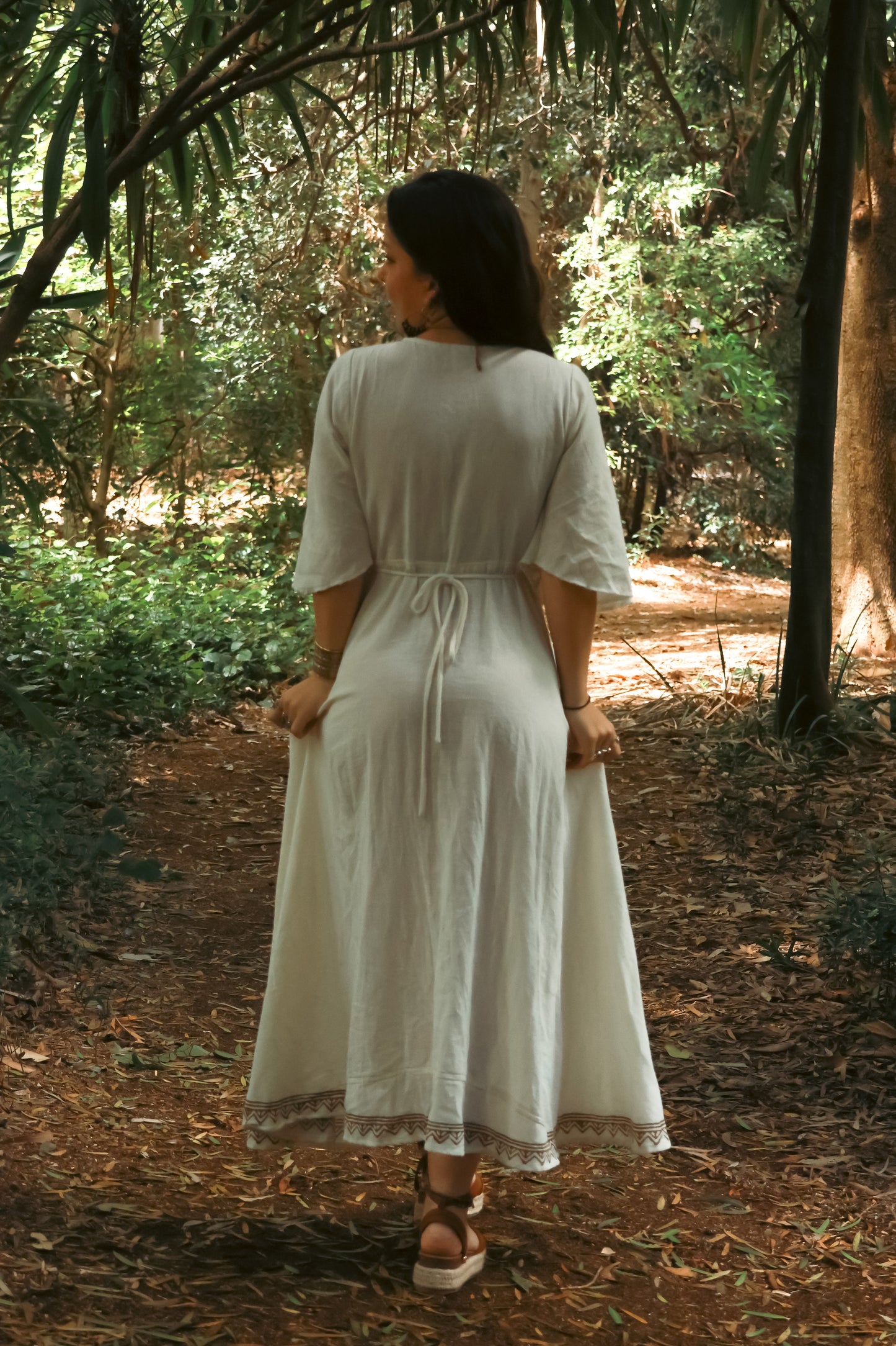 Cotton wrap dress - WHITE
