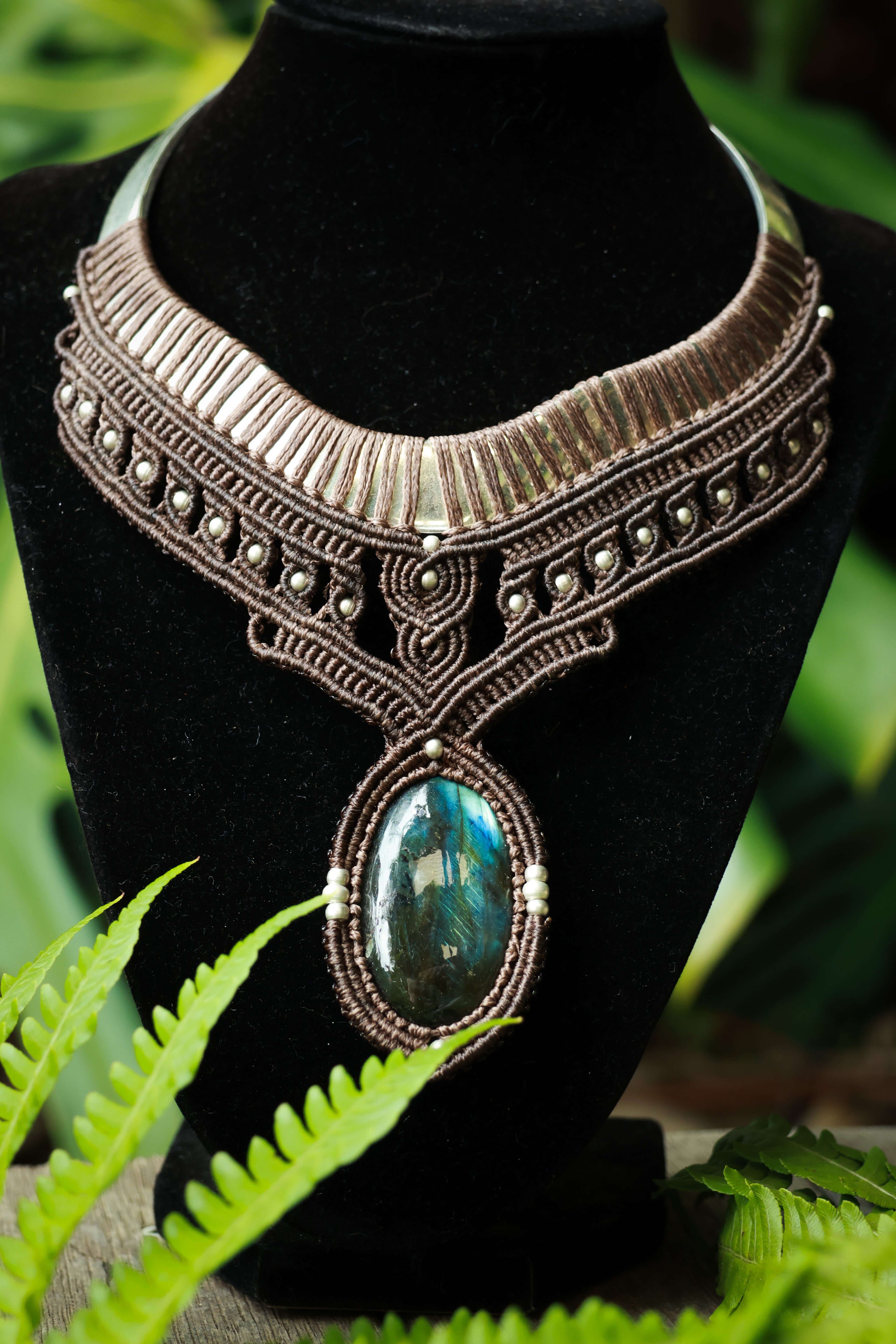 Silver Labradorite Goddess Necklace