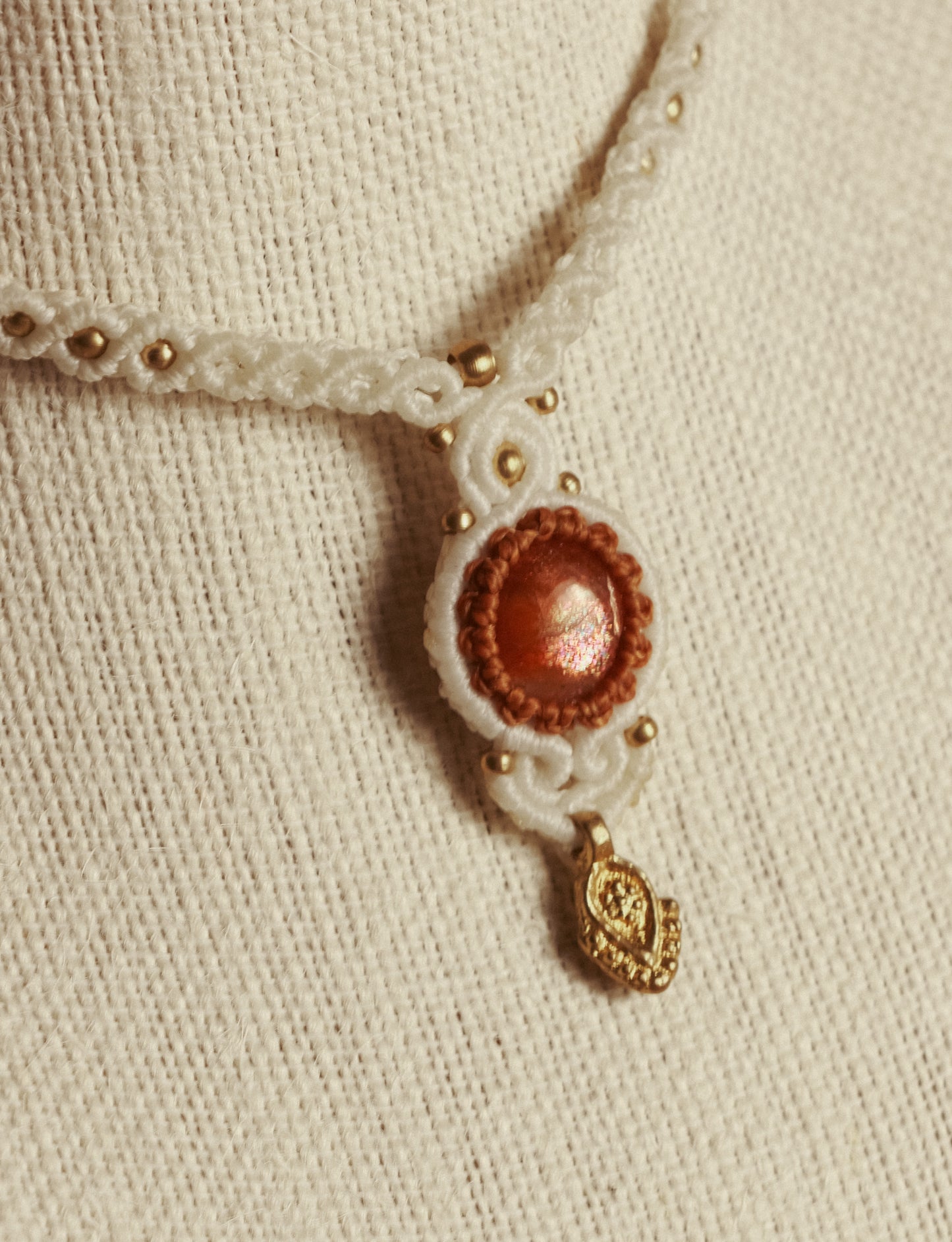 White Sunstone Choker