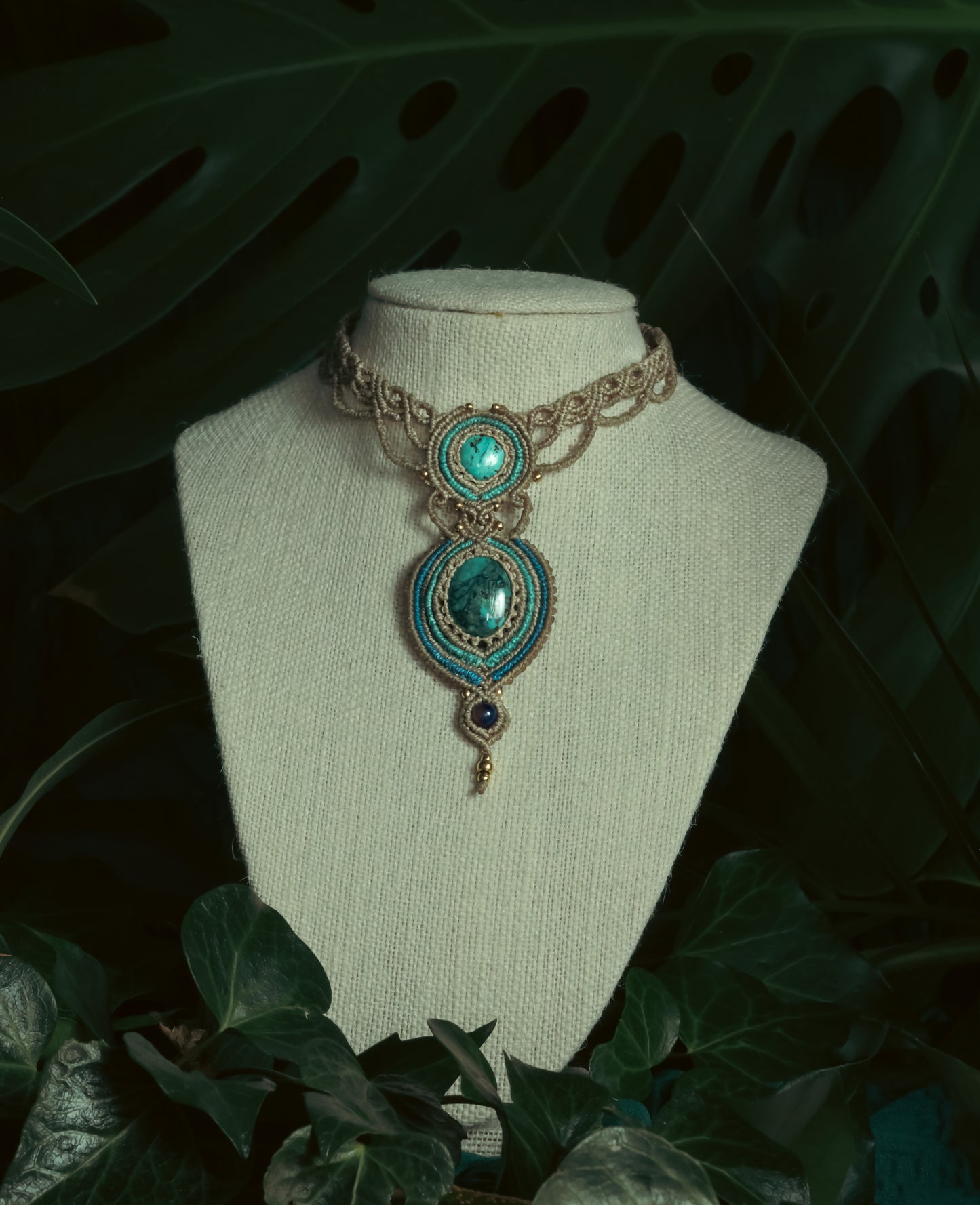Tibetan Turquoise macrame necklace