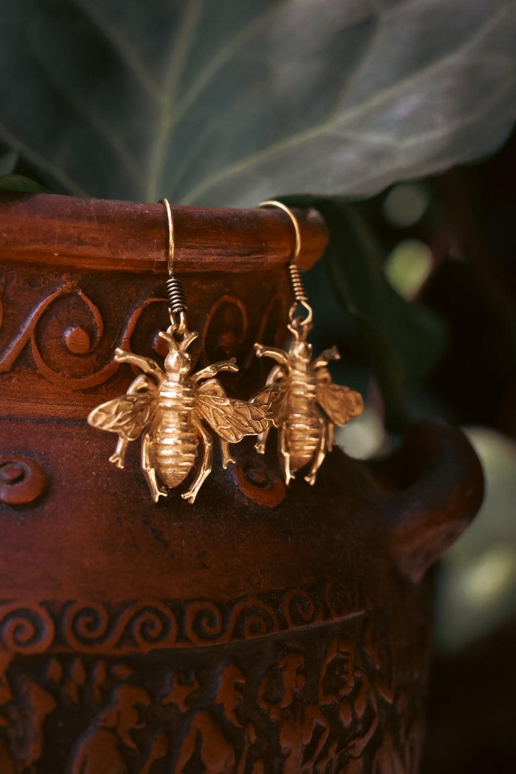 Brass Earrings - Bumble Bee