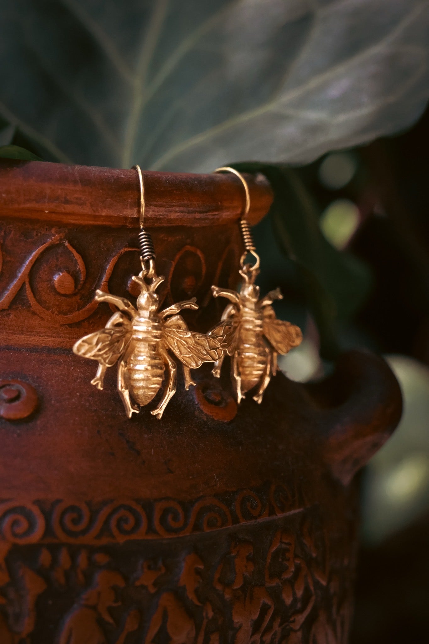 Brass Earrings - Bumble Bee