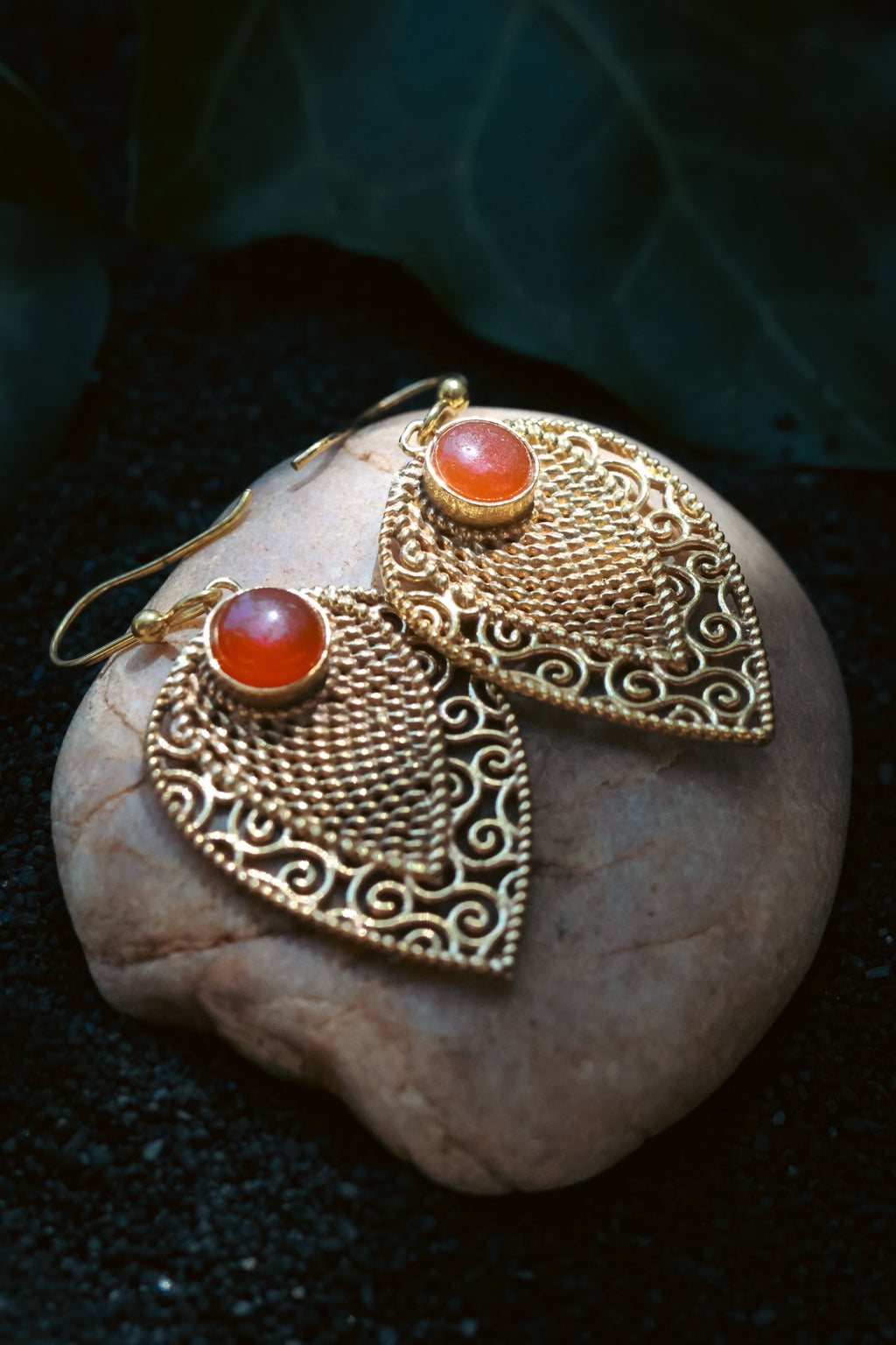 Brass Earrings - Leaf - Toumarine