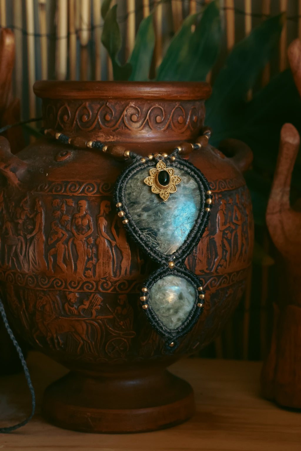 Seraphinite double pendant