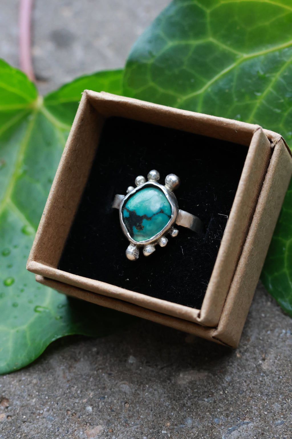 Tibetan turquoise ring 925 silver
