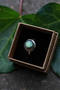 Green labradorite ring 925 silver