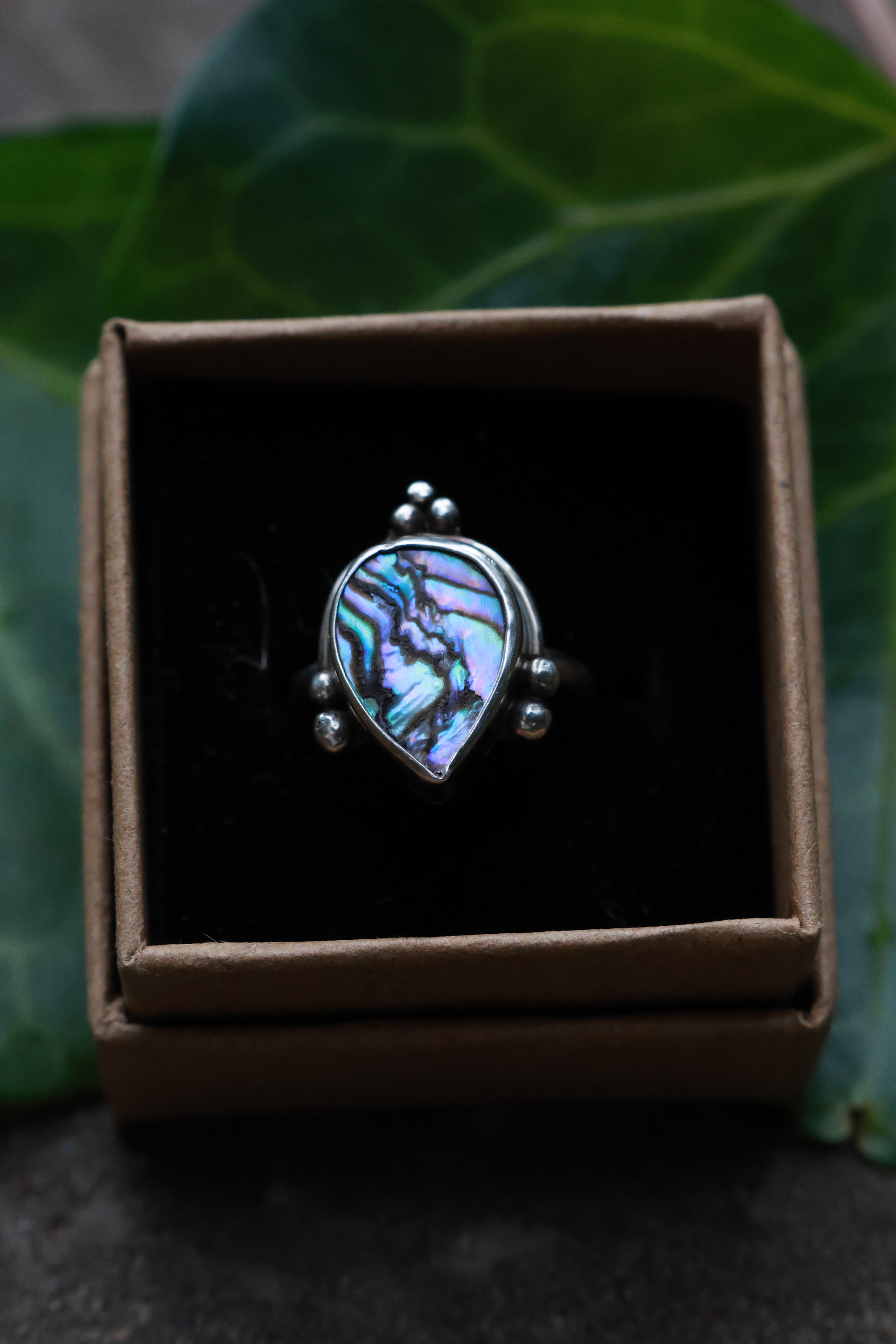 New Zealand Paua shell 925 silver ring