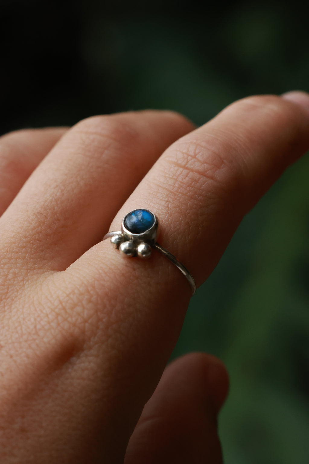 Blue labradorite 925 silver ring