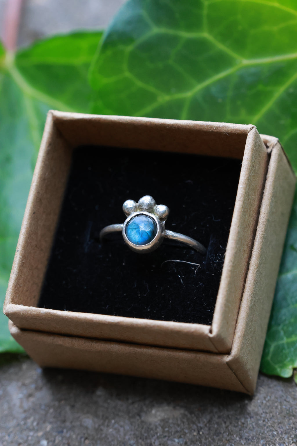 Blue labradorite 925 silver ring