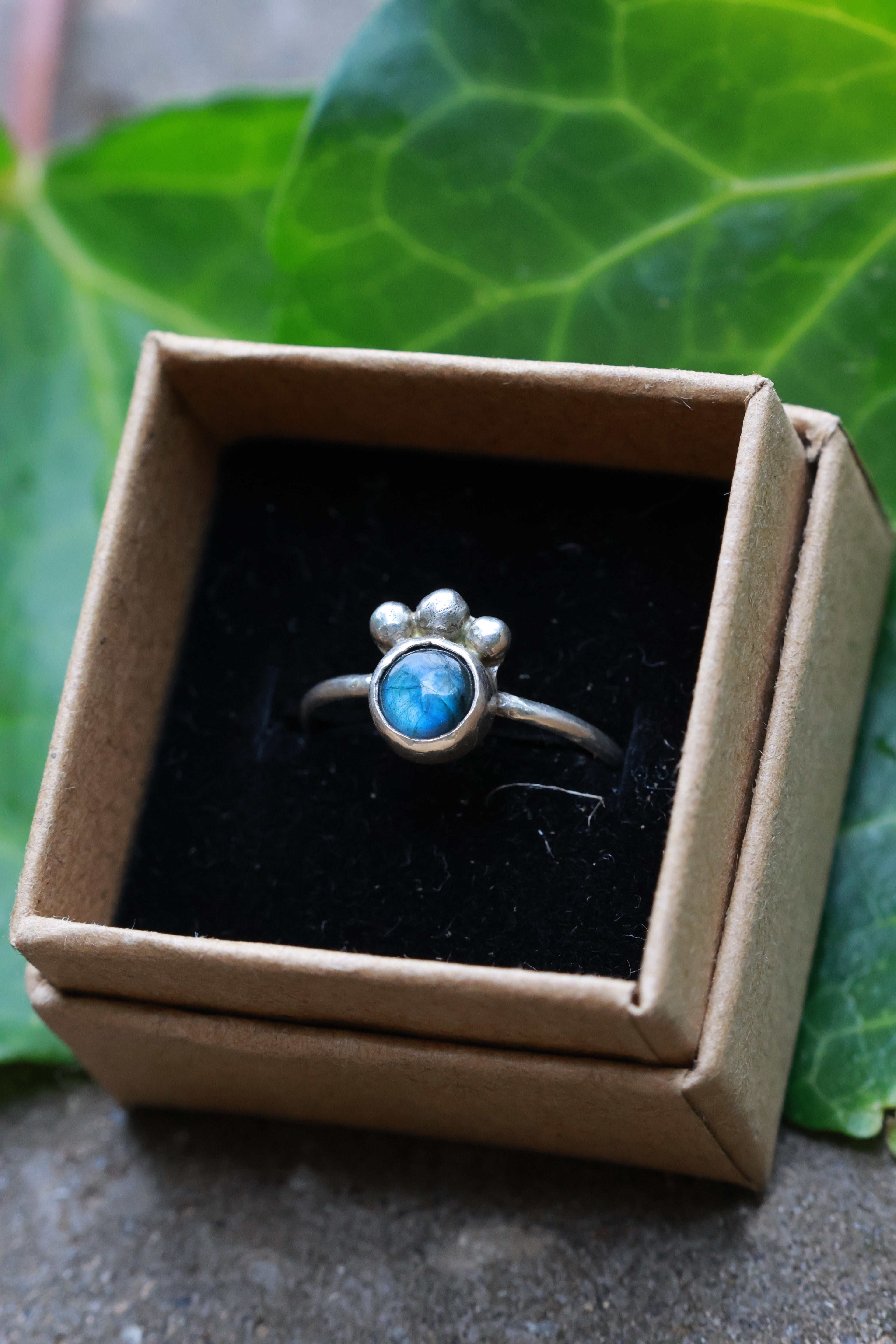 Blue labradorite 925 silver ring