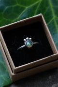 Green labradorite 925 silver ring