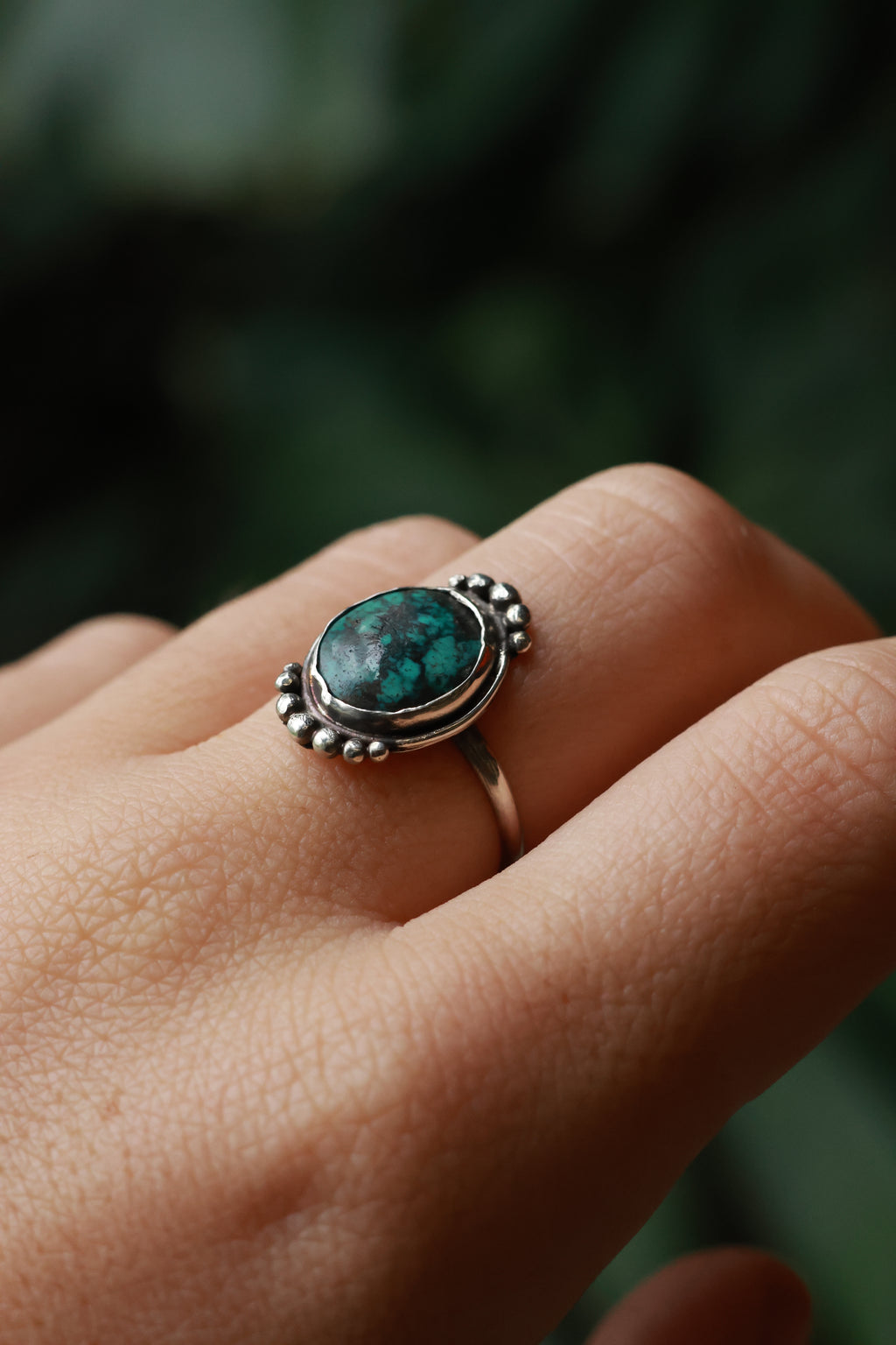 Tibetan turquoise 925 silver ring