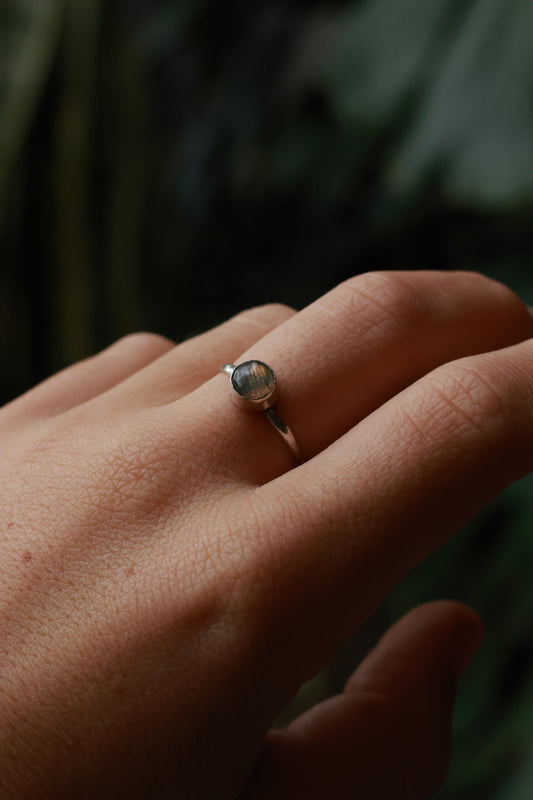Labradorite 925 silver ring size P