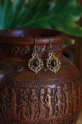 Brass earrings - diamond shape