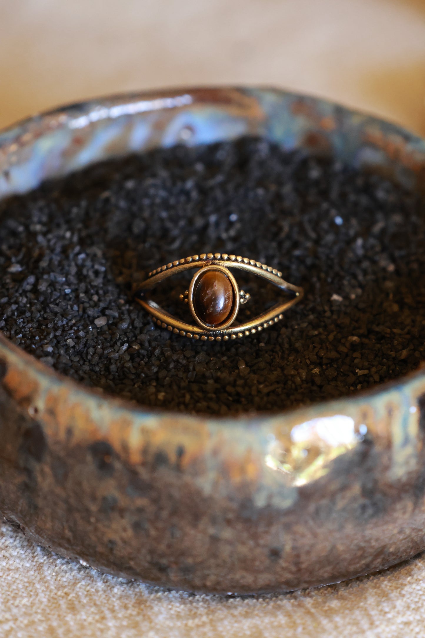 Brass eye ring