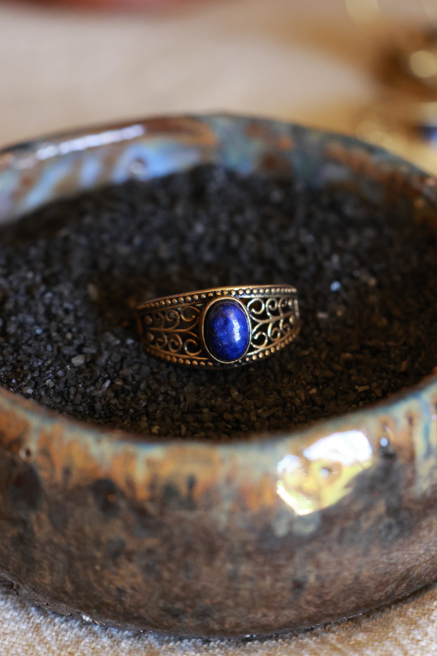 Brass filigree ring