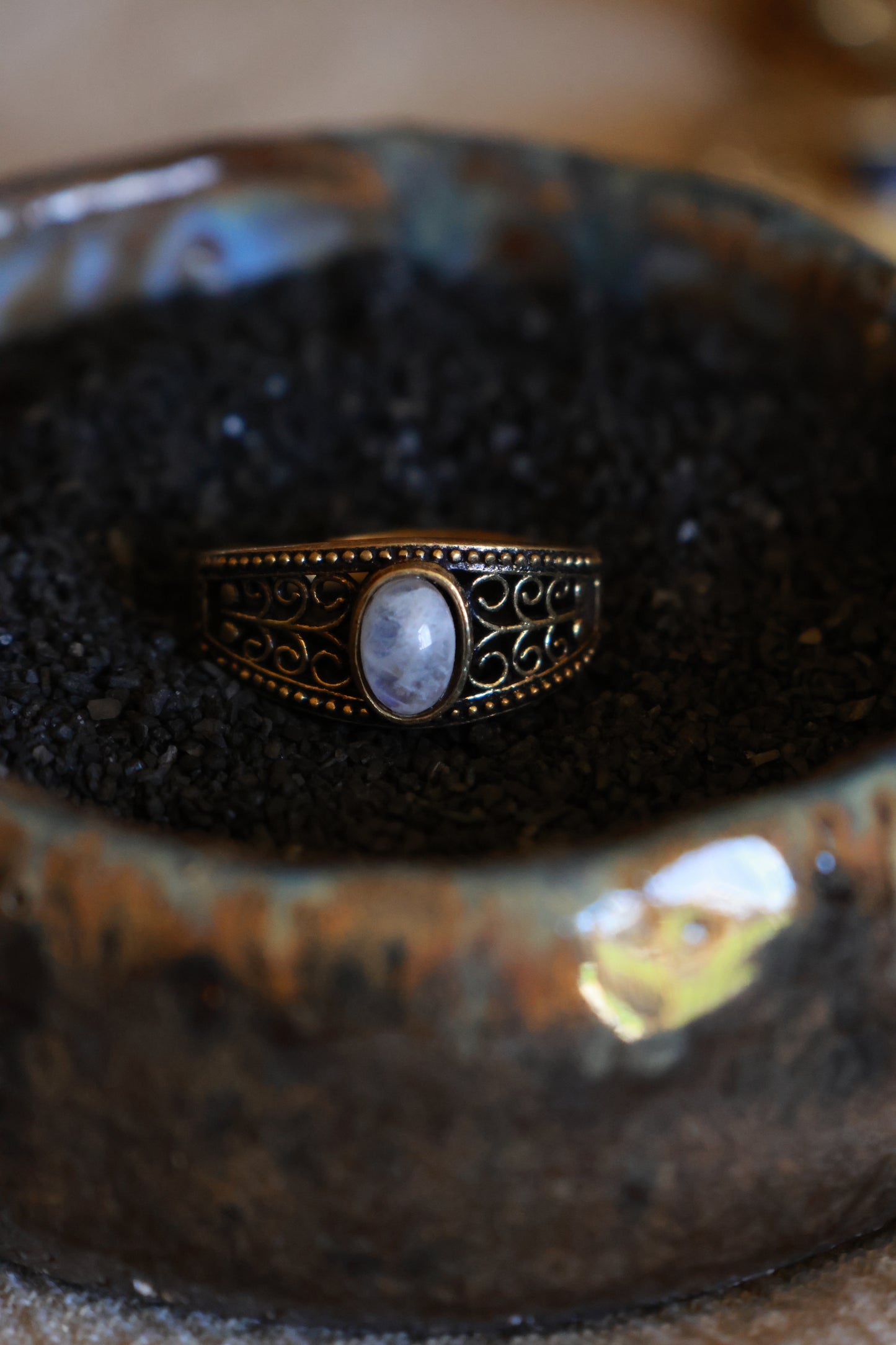 Brass filigree ring