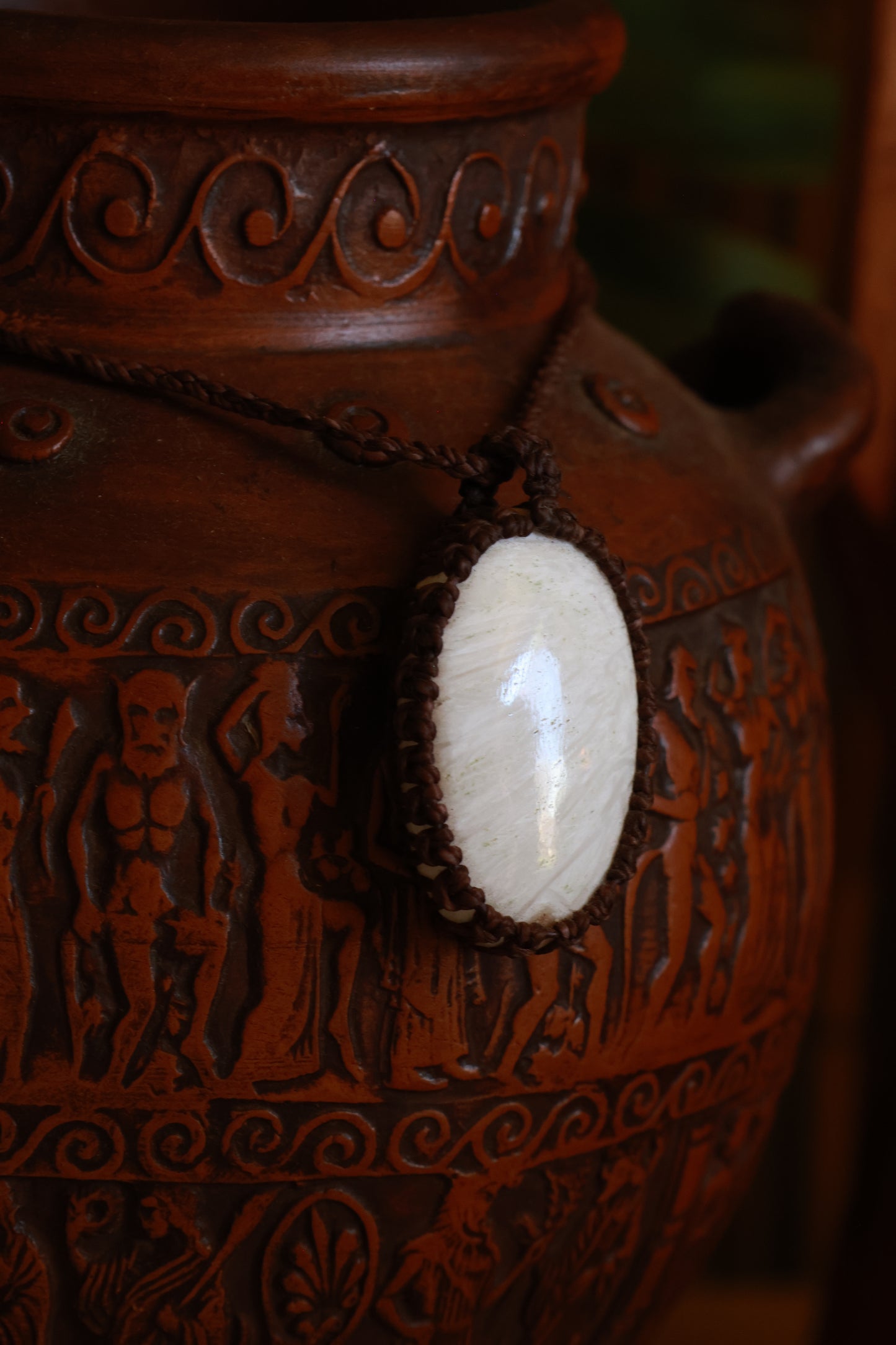 White scolcite pendant