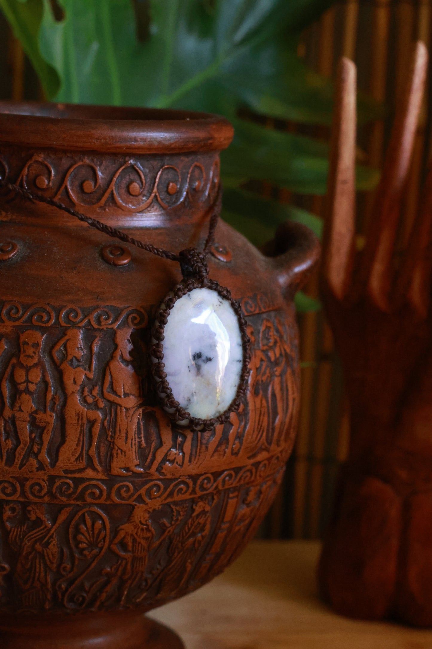 Dendritic agate necklace big