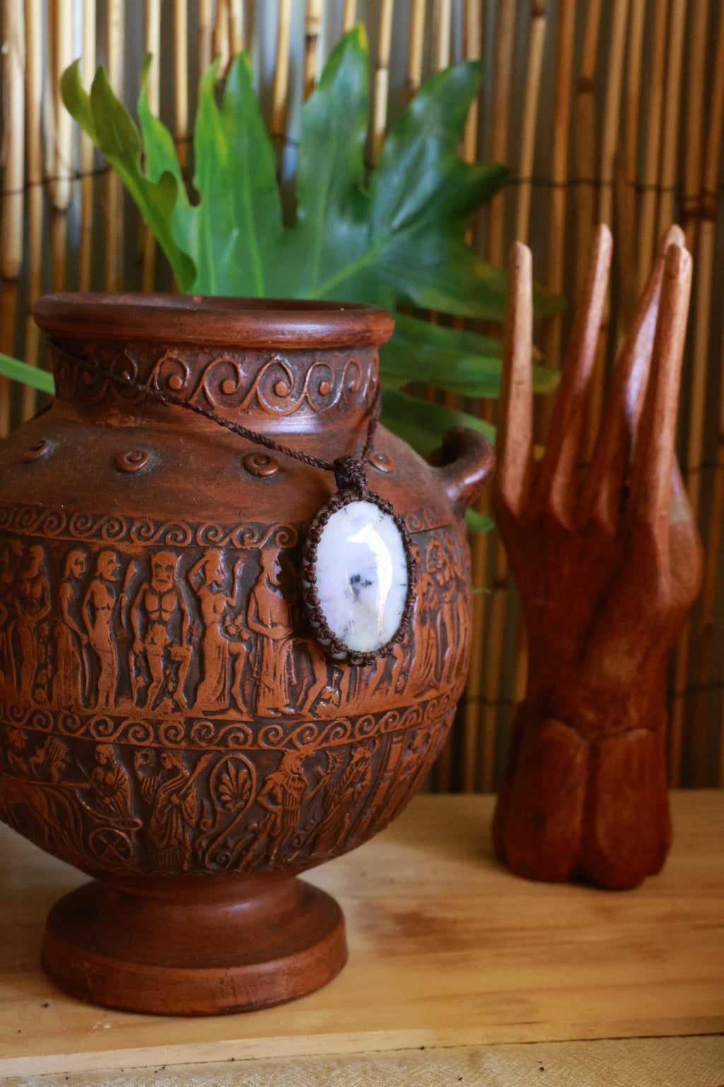 Dendritic agate necklace big