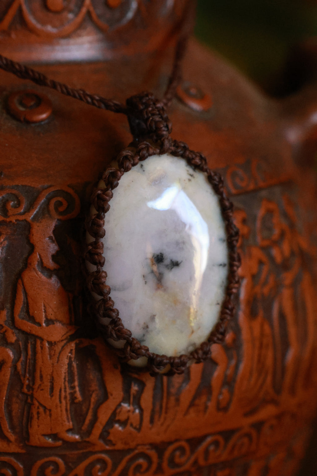 Dendritic agate necklace big