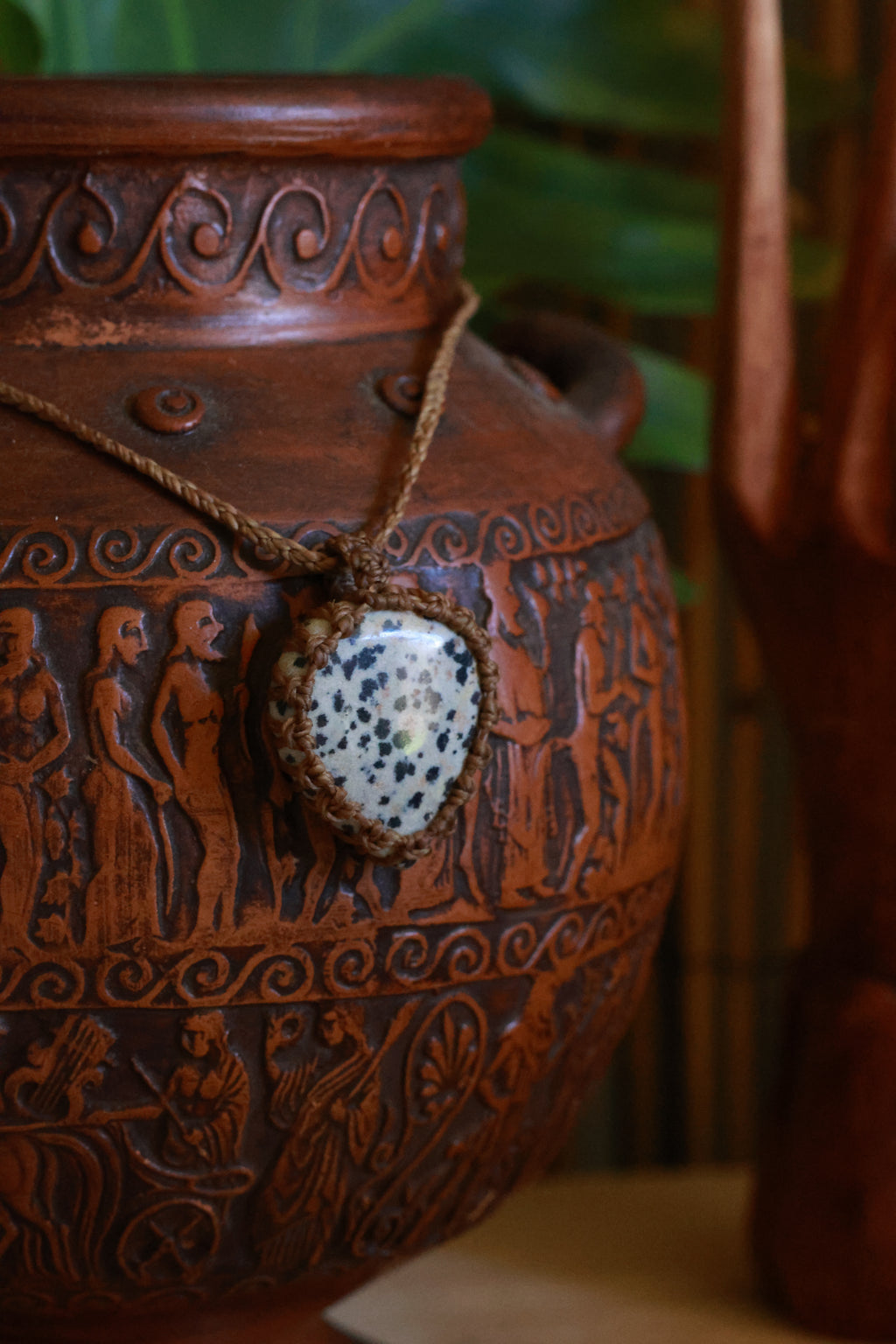 Dalmation jasper pendant