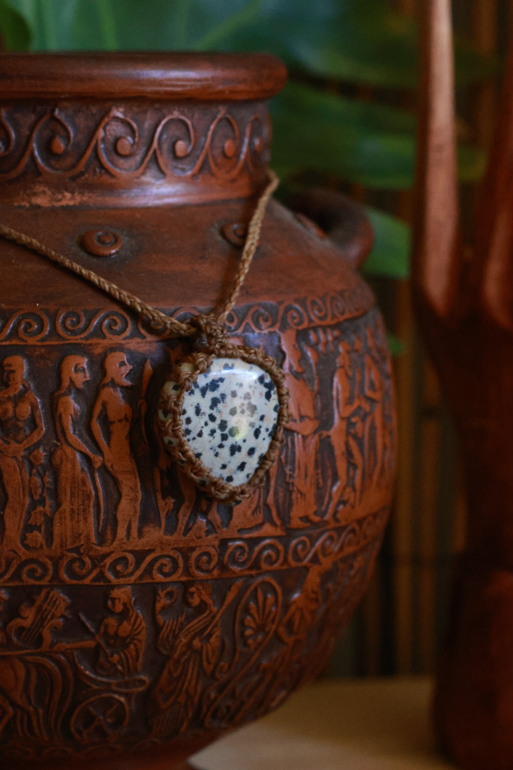 Dalmation jasper pendant