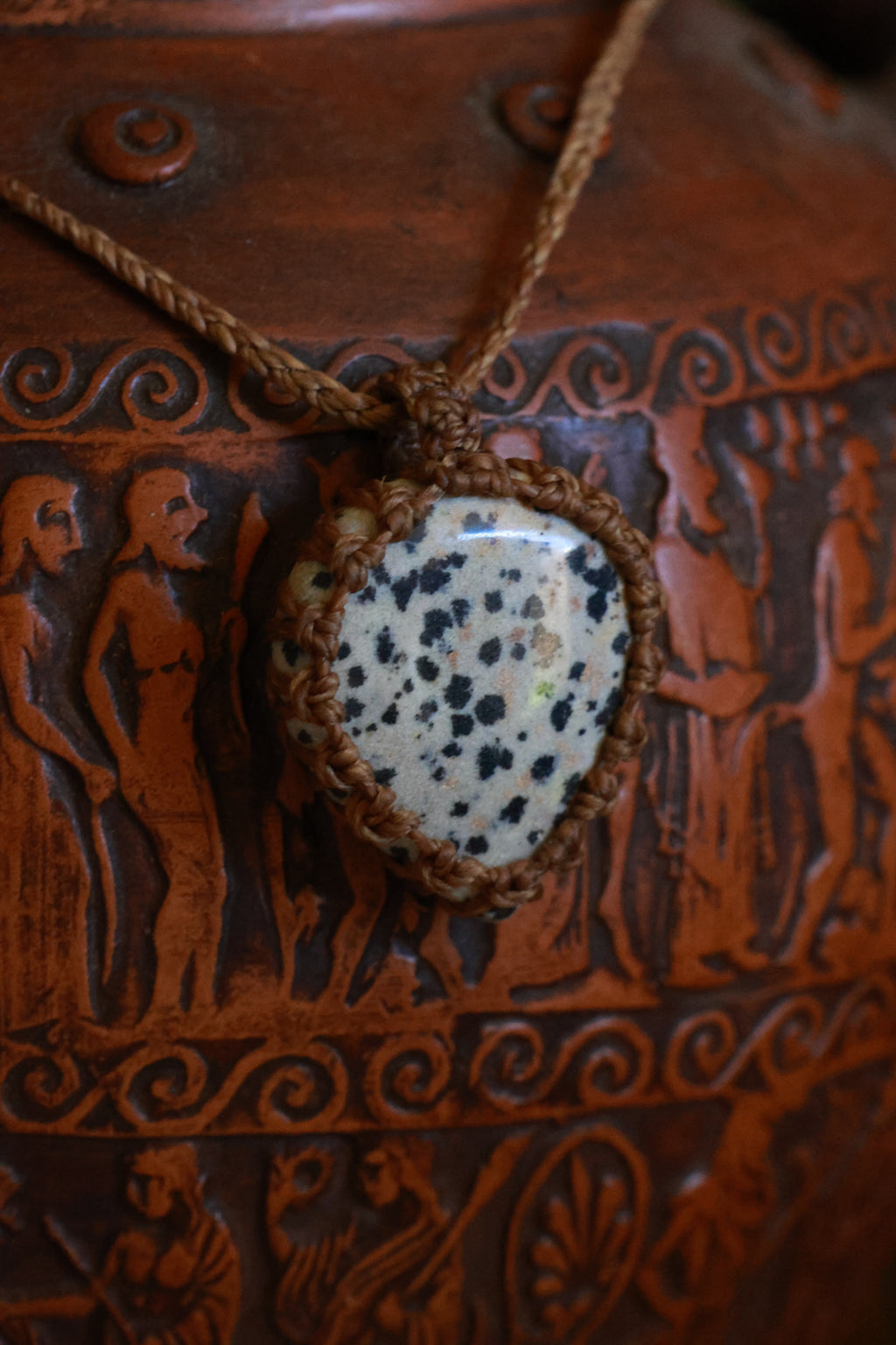 Dalmation jasper pendant
