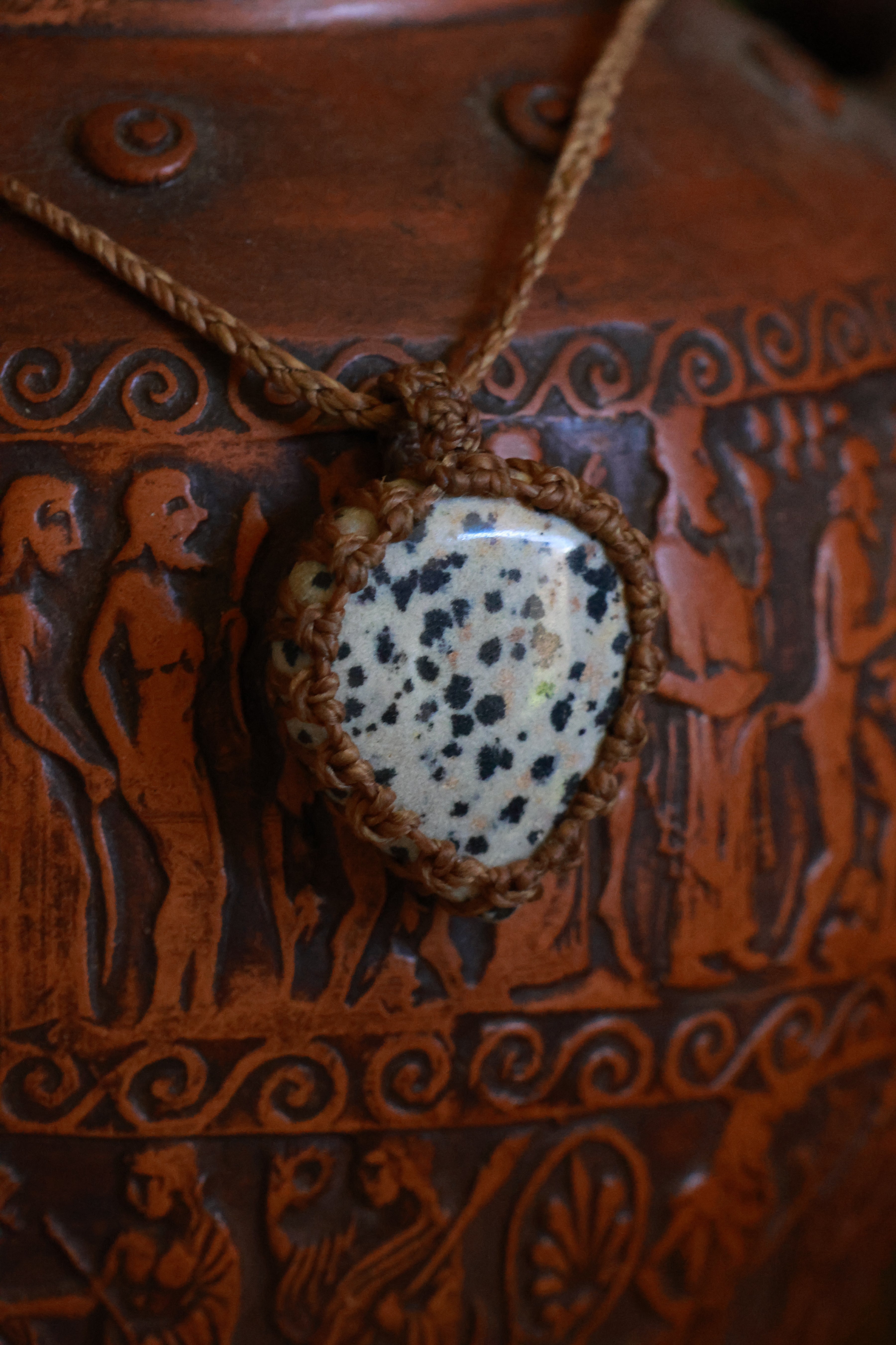 Dalmation jasper pendant