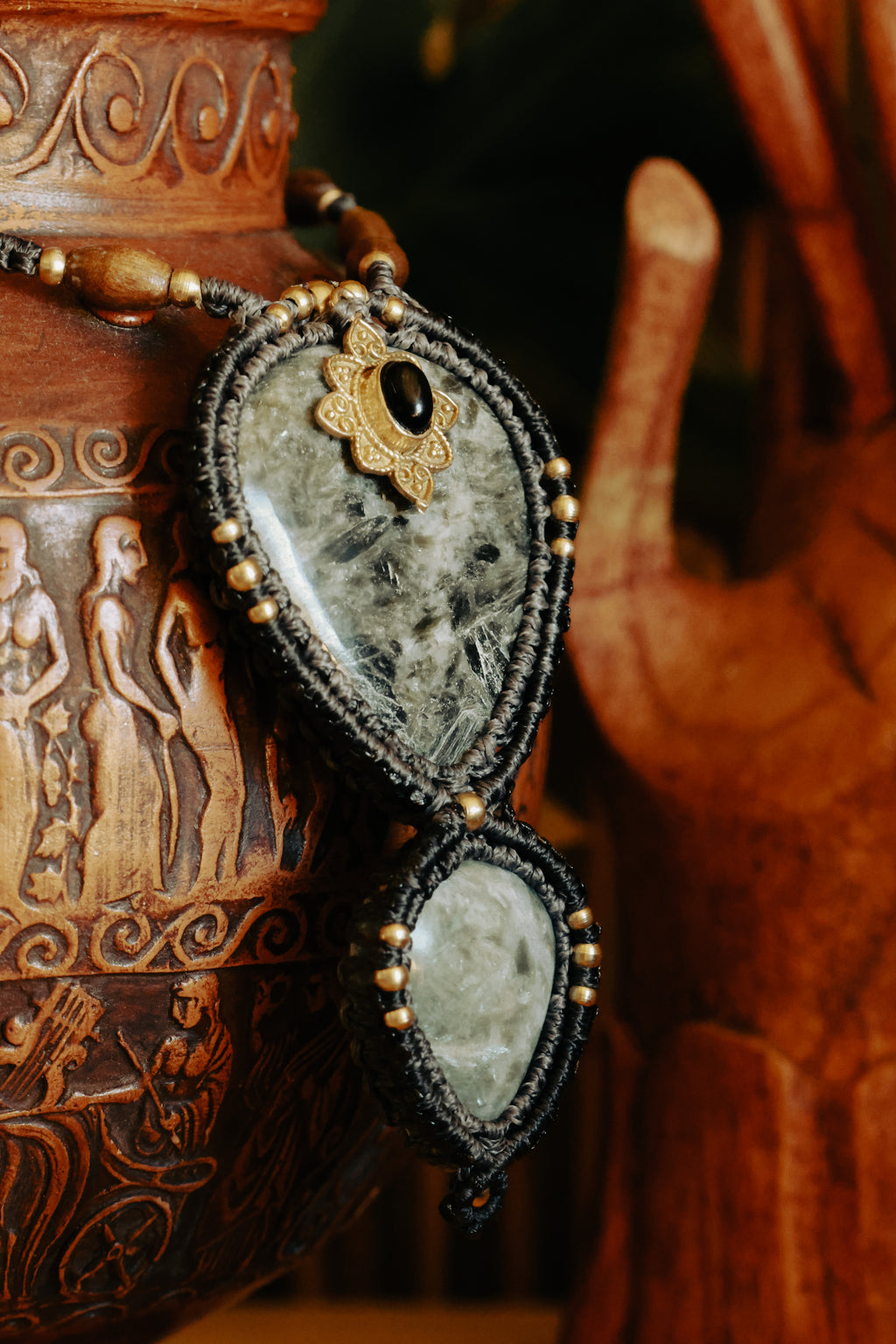 Seraphinite double pendant