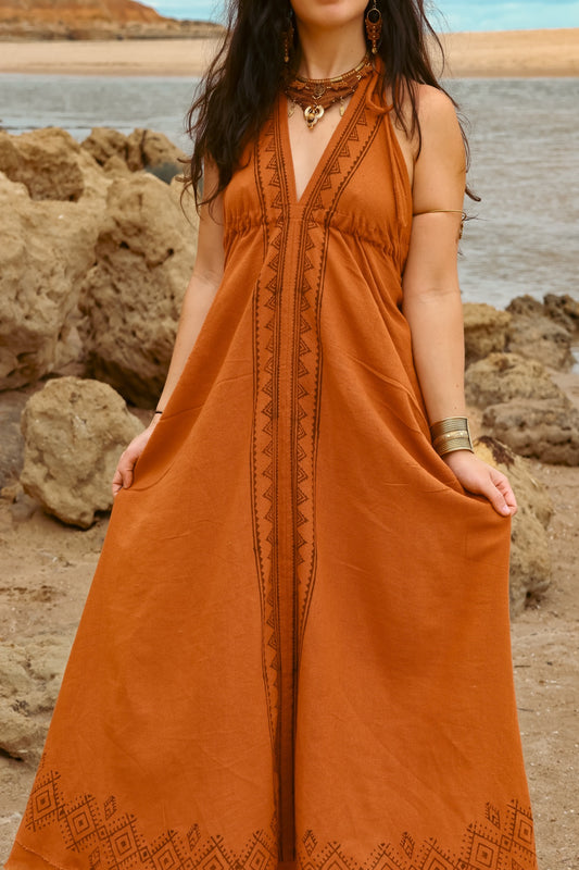 Sahara Dress- Rust