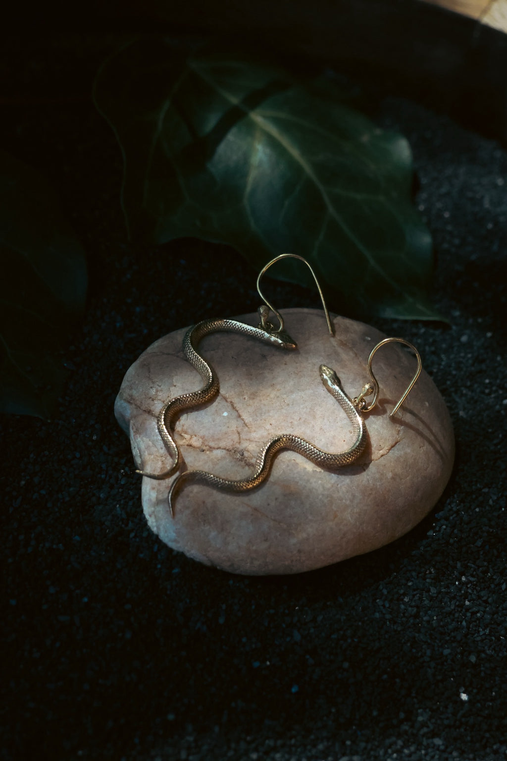 Brass Earrings - Serpent