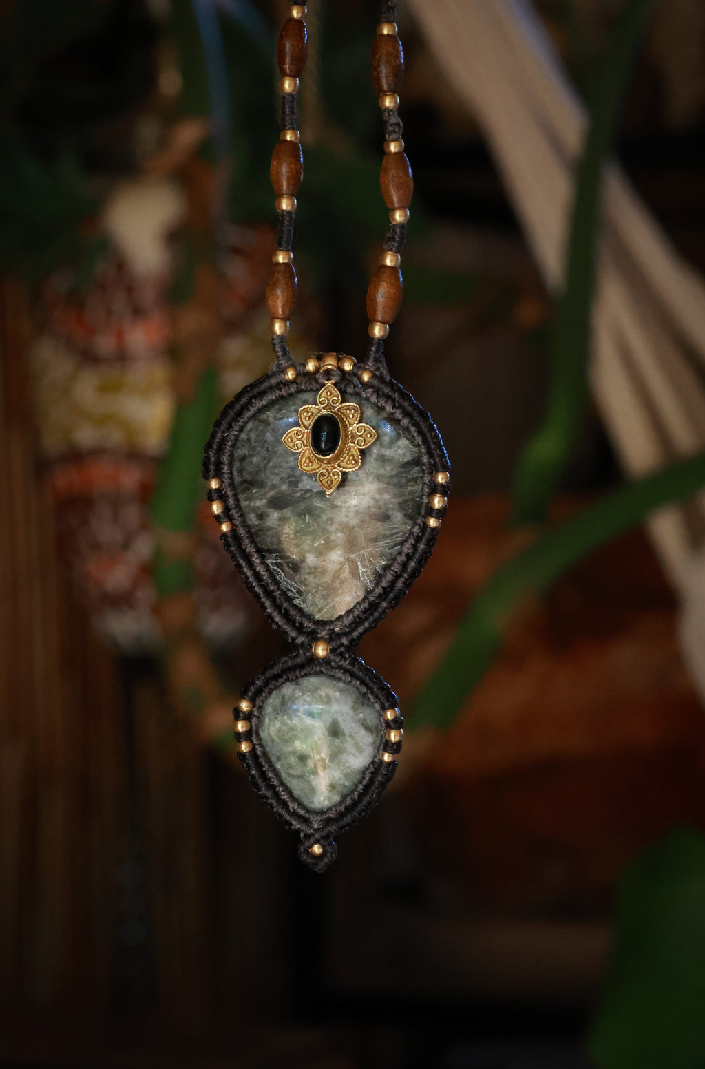 Seraphinite double pendant