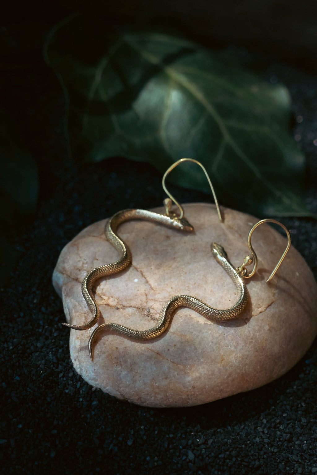Brass Earrings - Serpent