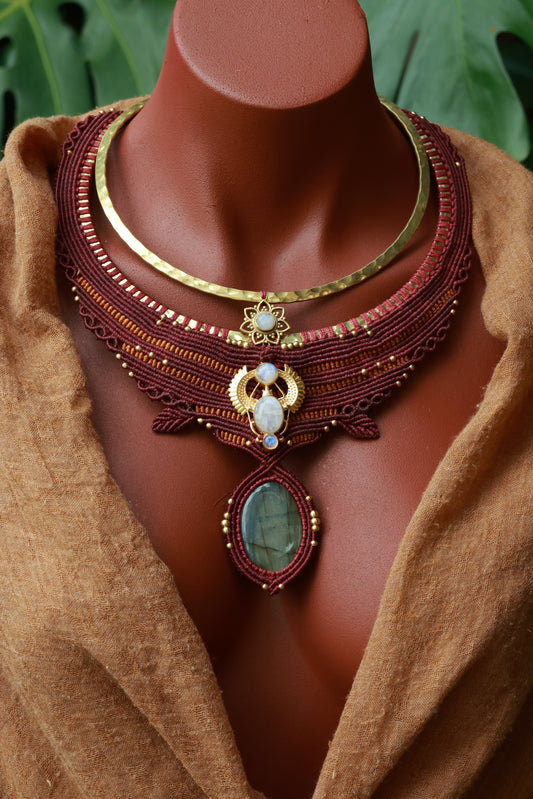 Labradorite Goddess Moonstone Choker