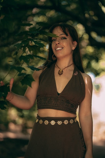 Nomad Halter Top - Dark Brown