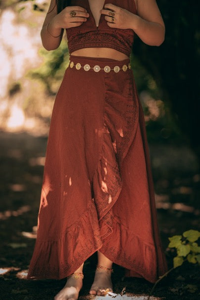 Nomad Flamenco Wrap Skirt - Red