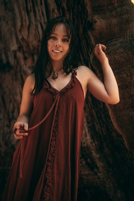 Woodland Muse Maxi Dress - Red