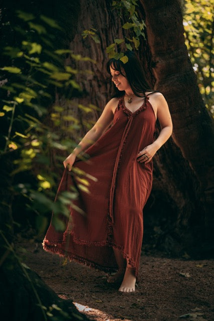Woodland Muse Maxi Dress - Red