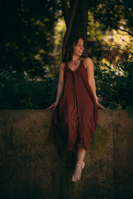 Woodland Muse Maxi Dress - Red