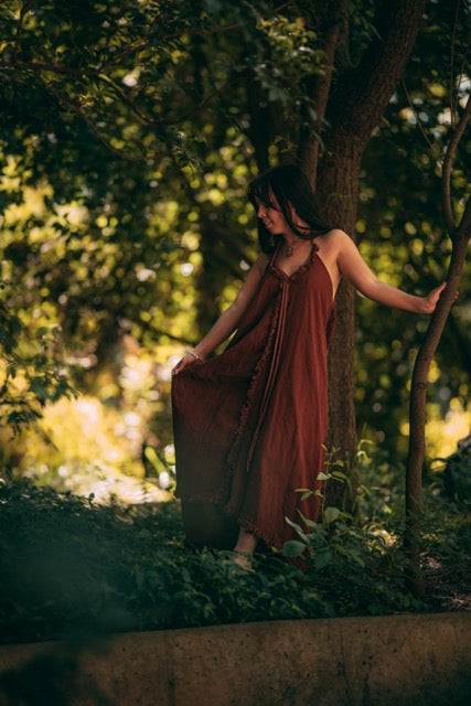 Woodland Muse Maxi Dress - Red