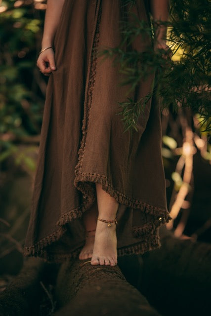 Woodland Muse Maxi Dress - Light Brown