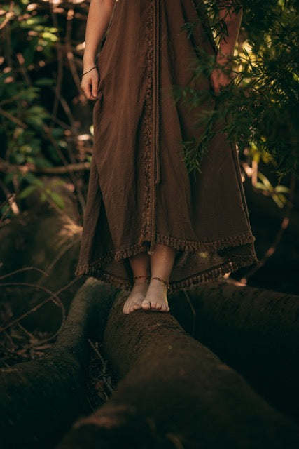 Woodland Muse Maxi Dress - Light Brown