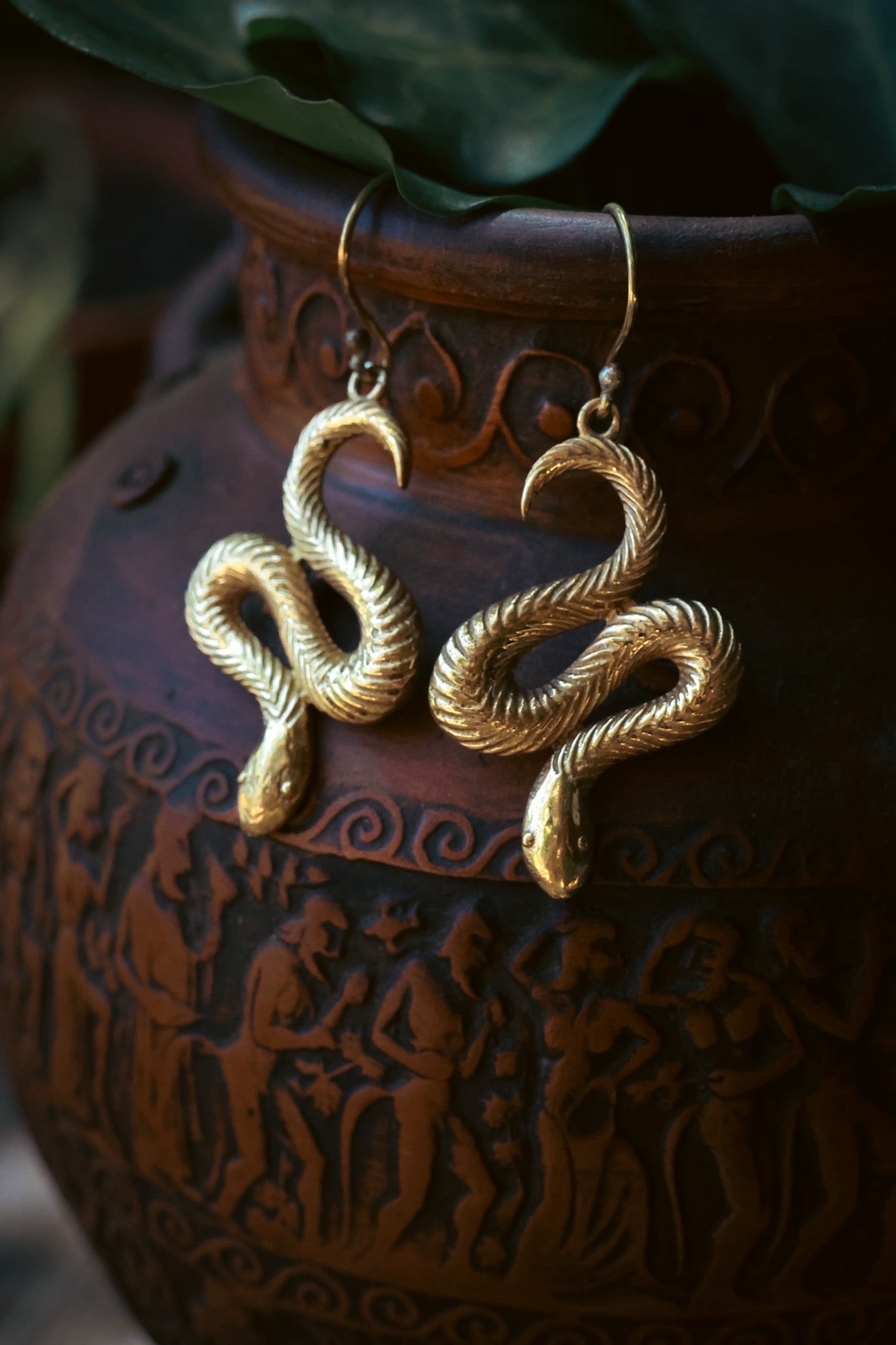 Brass Earrings - Python