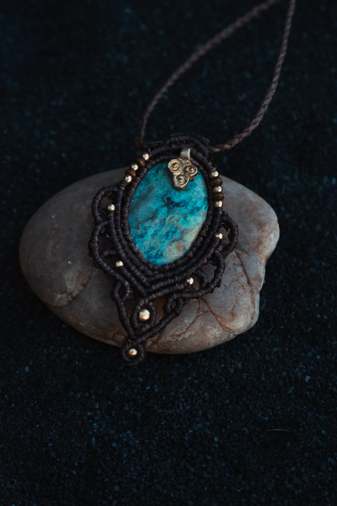 Chrysocolla pendant necklace