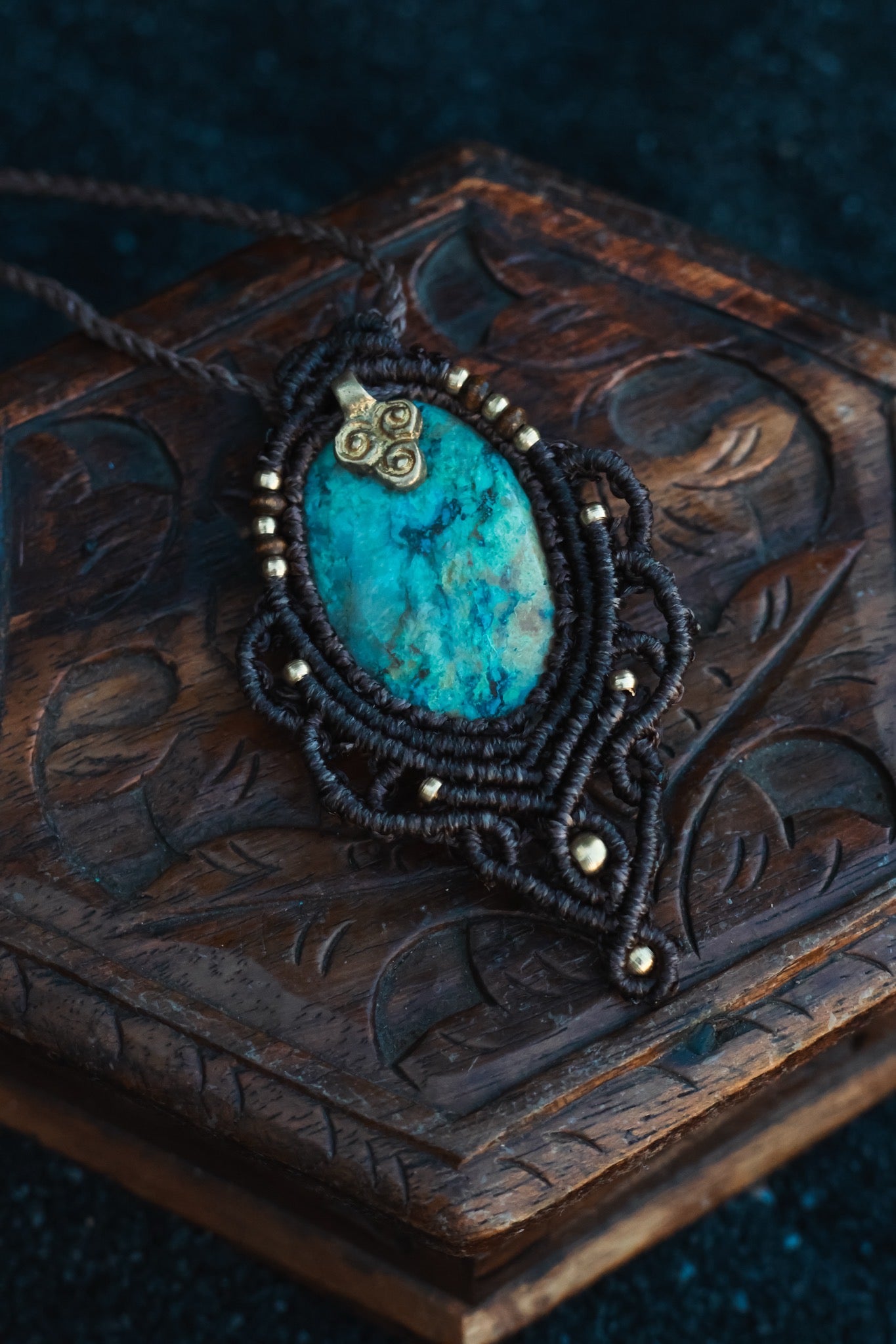 Chrysocolla pendant necklace